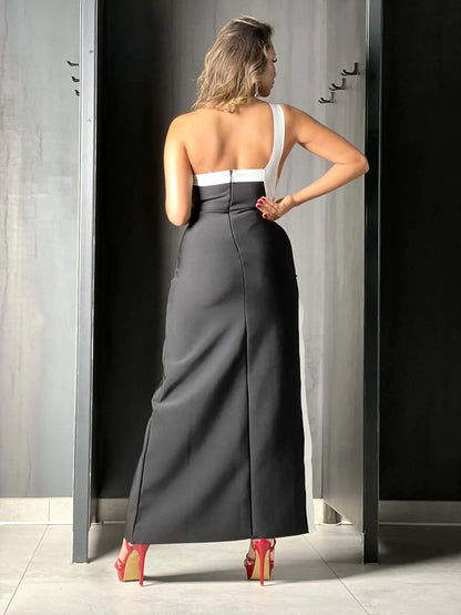 Robe bandage noir et blanc