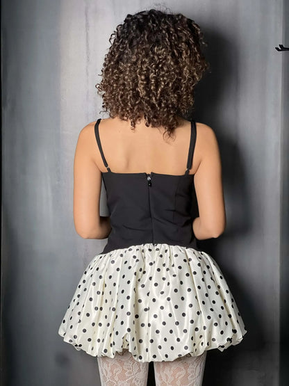 Robe courte noir à pois