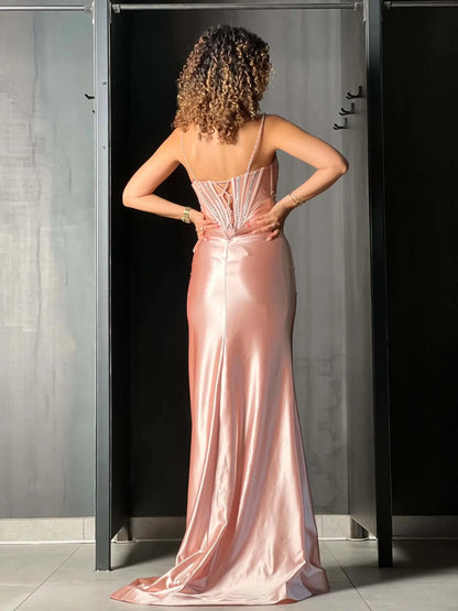 Robe de soirée rose