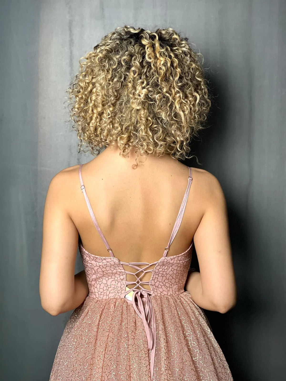 Robe de soiréee en tulle rose