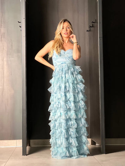 Robe fleurie bleu
