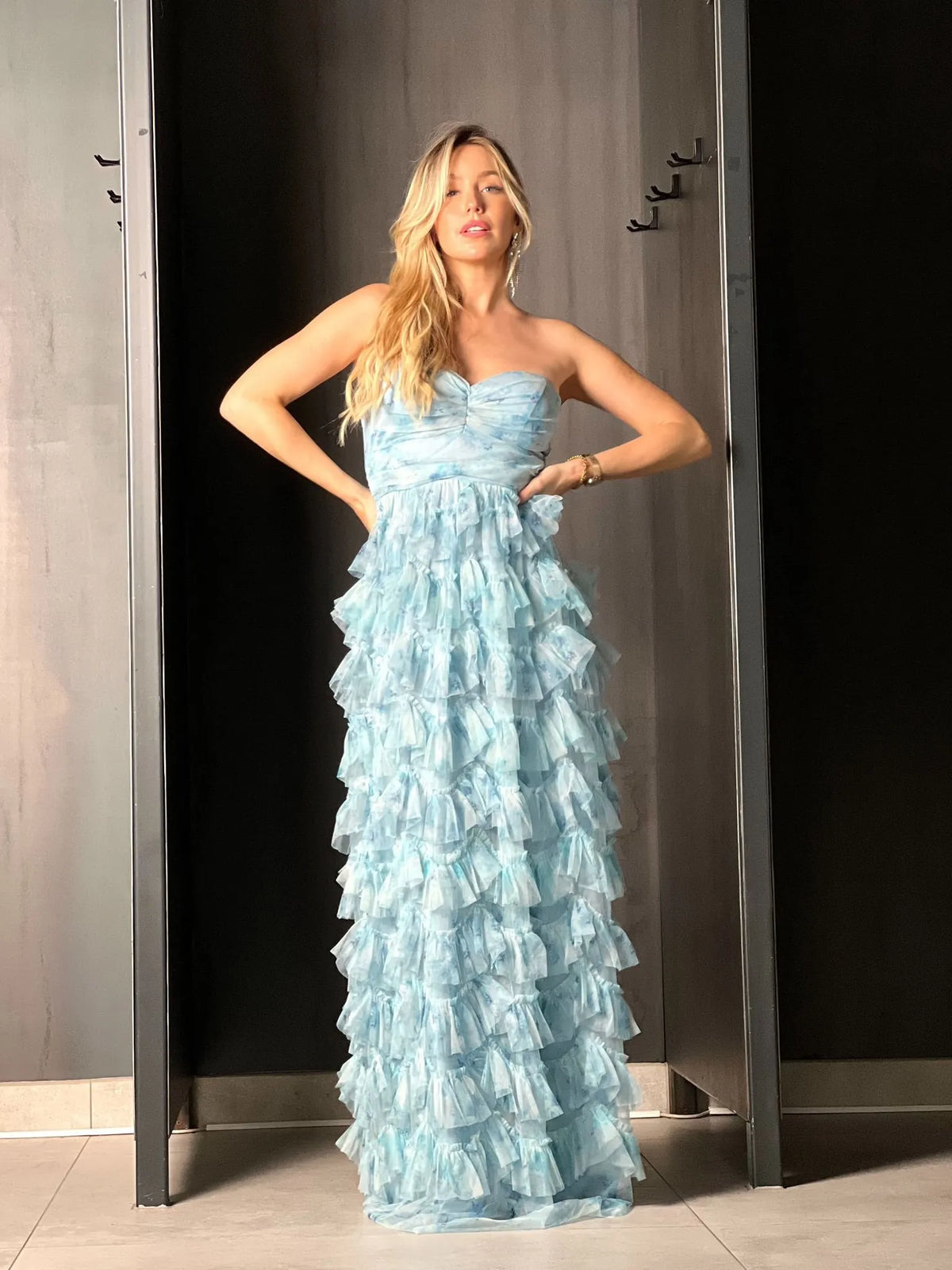 Robe fleurie bleu