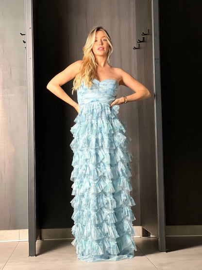 Robe fleurie bleu