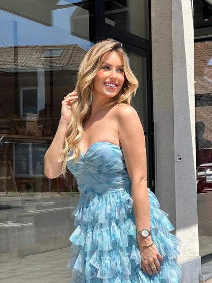 Robe fleurie bleu