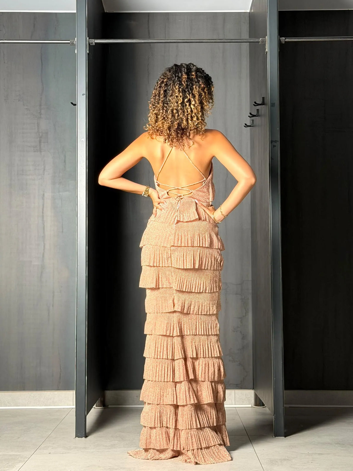 Robe rose poudré