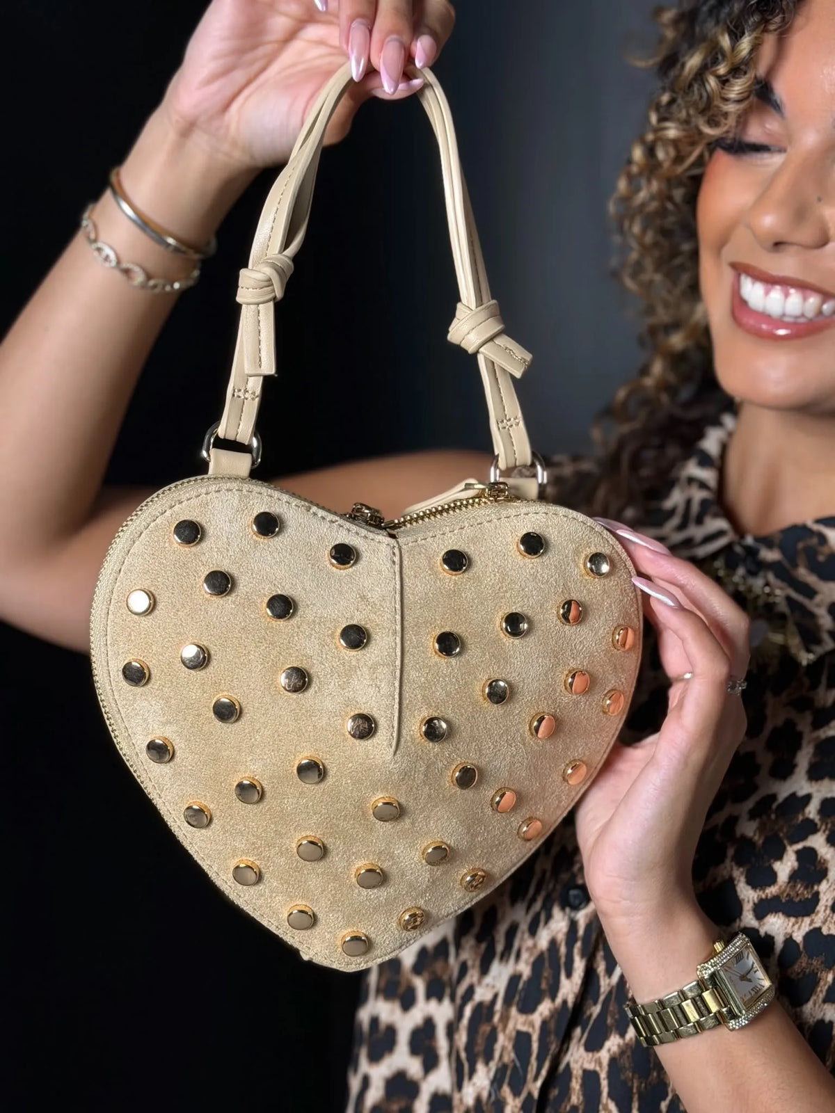 Sac coeur beige