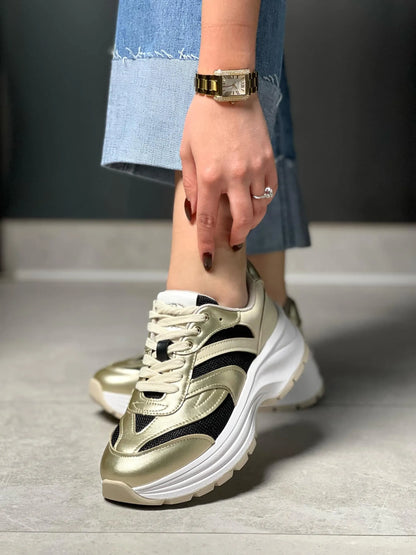 Sneaker metallic calf laethe