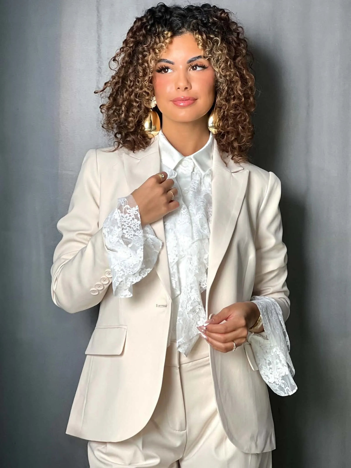 Veste tailleur beige claire