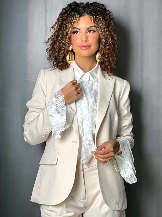 Veste tailleur beige claire